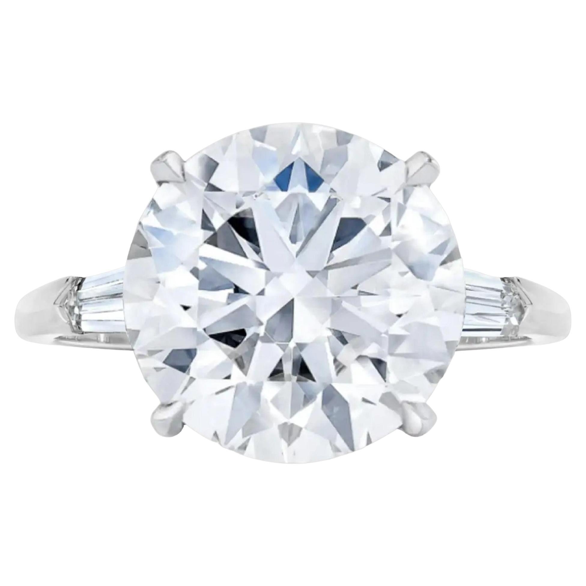 FLAWLESS GIA Certified 3.25 Carat Round Brilliant Cut Diamond Platinum Ring  For Sale