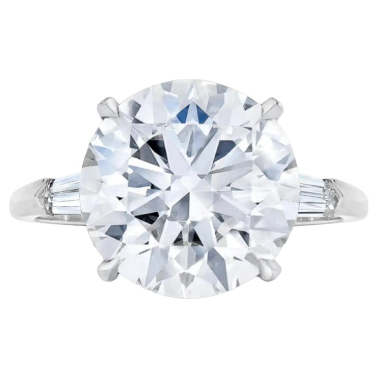 FLAWLESS GIA Certified 3.41 Carat Round Brilliant Cut Diamond Platinum Ring  For Sale
