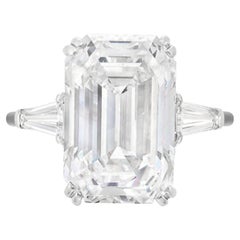 Flawless GIA Certified 4 Carat Emerald Cut Diamond Ring Investment Grade