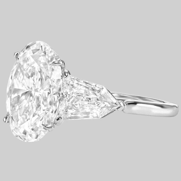 FLAWLESS GIA Certified 4 Carat Oval Diamond Solitaire Ring