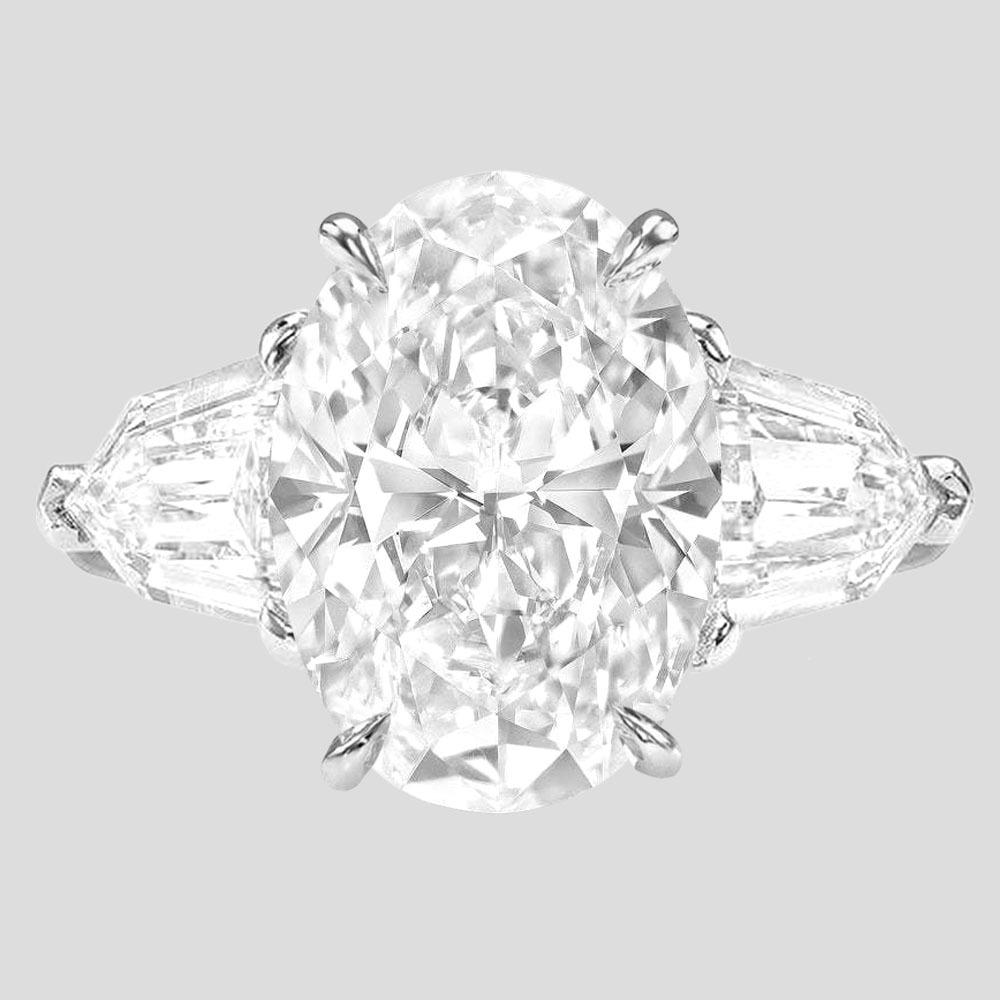 Modern VVS1 GIA Certified 4 Carat Oval Diamond Solitaire Ring