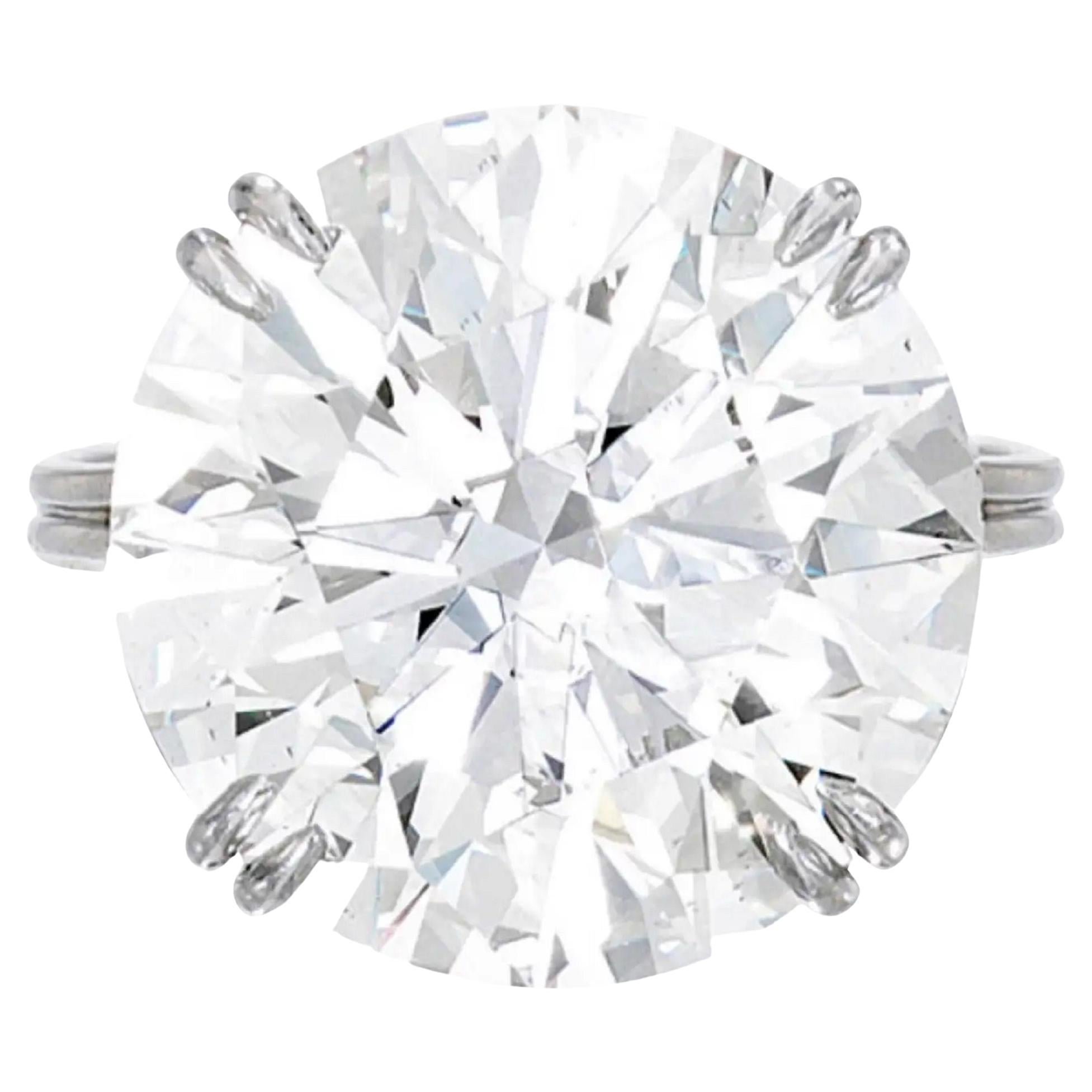 Flawless GIA Certified 4 Carat Round Brilliant Cut Diamond Ring