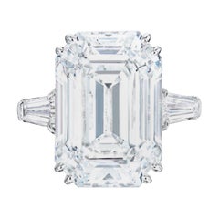 EXCEPTIONAL TYPE IIA GIA Certified 3 Carats Emerald Cut Flawless Diamond Ring