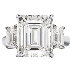 Flawless GIA Certified 5 Carat Three Stone Engagement Ring