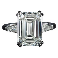 GIA Certified 5 Carat Emerald Cut Diamond Platinum Ring VS2 Clarity D Color