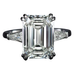 GIA zertifizierter 5 Karat Smaragdschliff Diamant Platin Ring VS2 Reinheit D Farbe