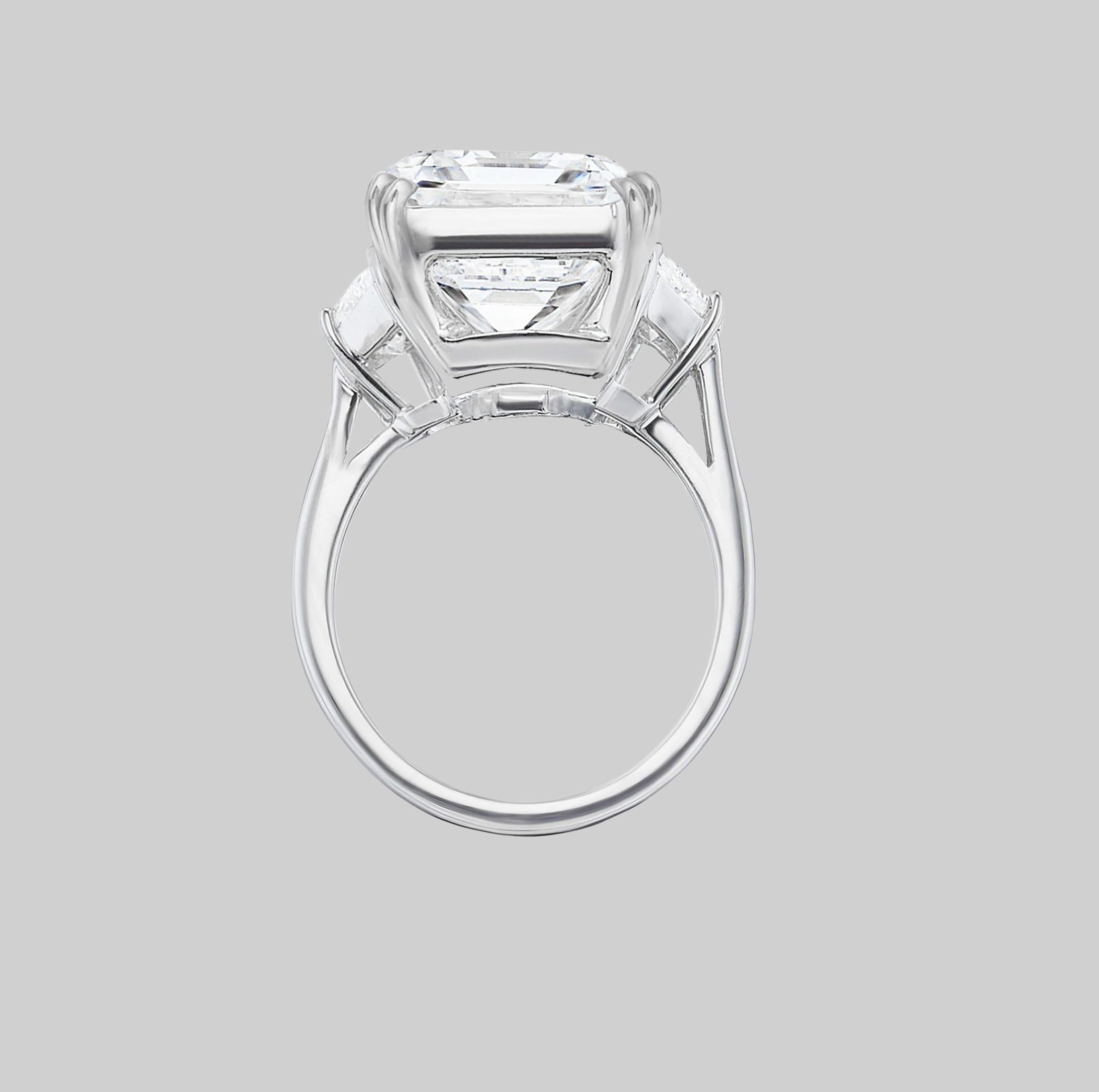 Flawless GIA Certified 6 Carat Emerald Cut Diamond Ring Ideal
