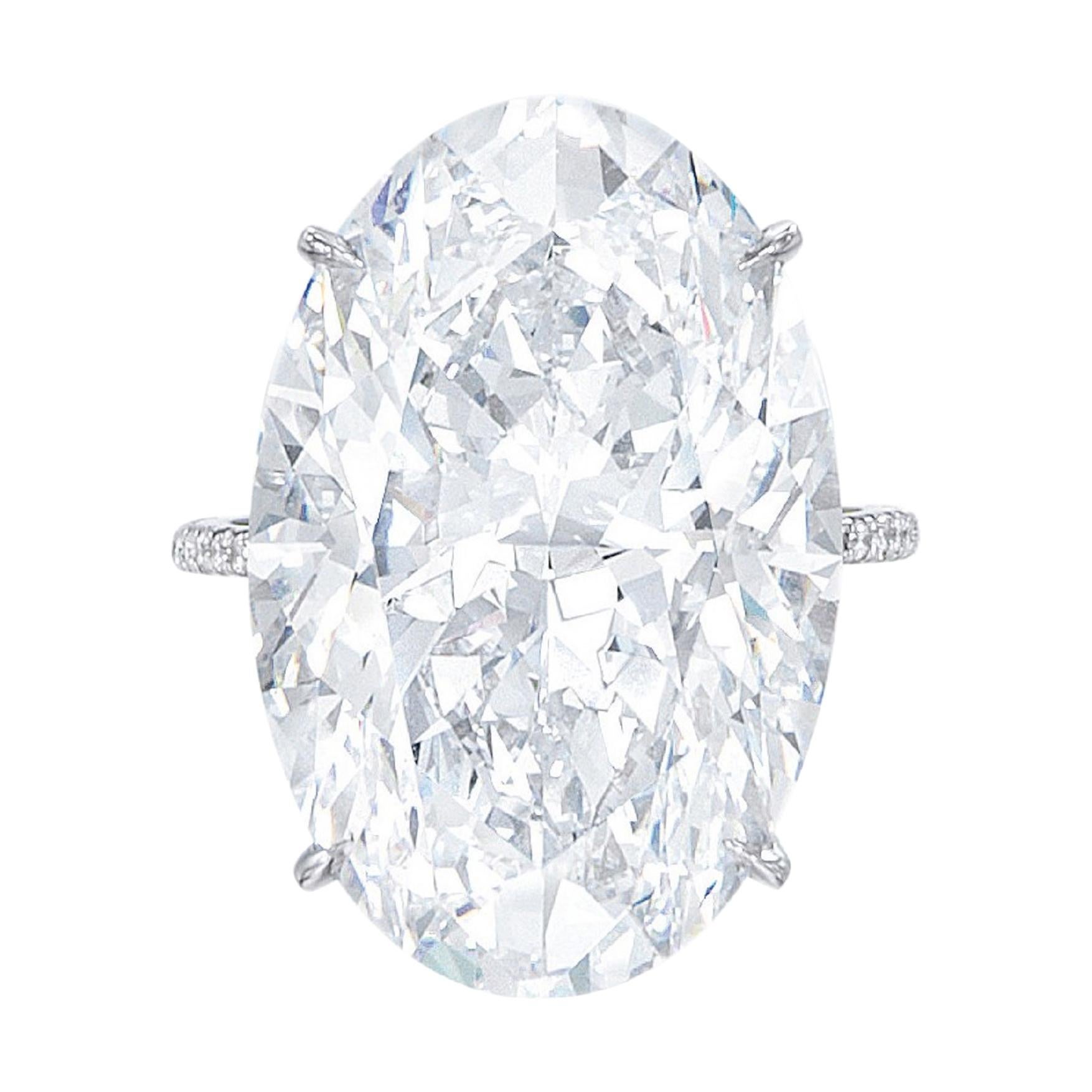 Flawless GIA Certified 5 Carat Oval Diamond Platinum Ring