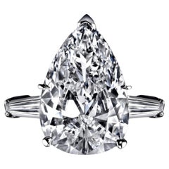 Flawless GIA Certified 7 Carat Pear Cut Diamond Ring