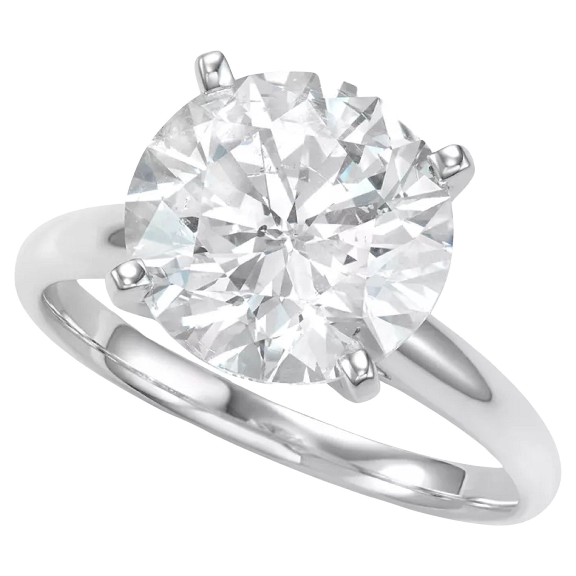 Flawless GIA Certified 7.53 Carat Round Brilliant Cut Diamond Platinum Ring For Sale