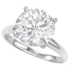 Flawless GIA Certified 7.53 Carat Round Brilliant Cut Diamond Platinum Ring