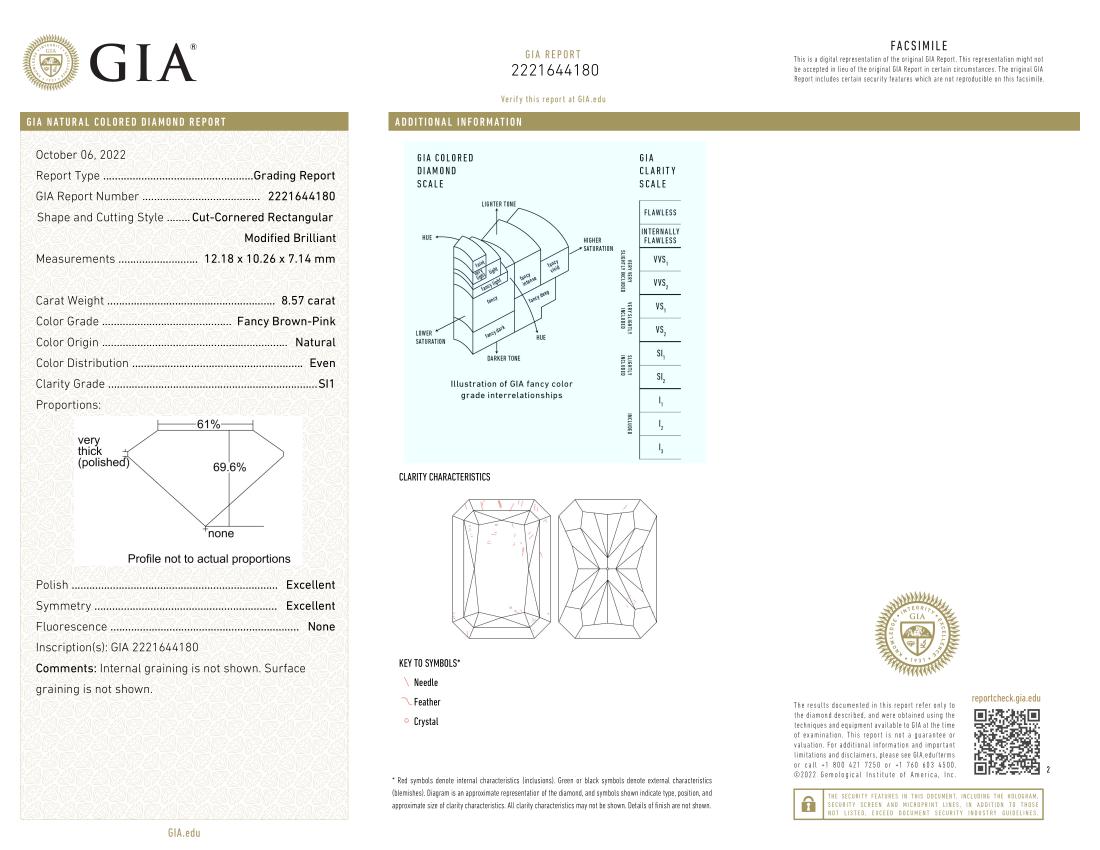 Makelloser GIA zertifizierter 8 Karat Fancy Brown Pink Diamond Ring im Zustand „Neu“ im Angebot in Rome, IT