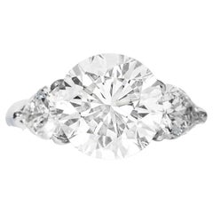 Flawless GIA Certified 8 Carat Round Brilliant Cut Diamond Platinum Ring