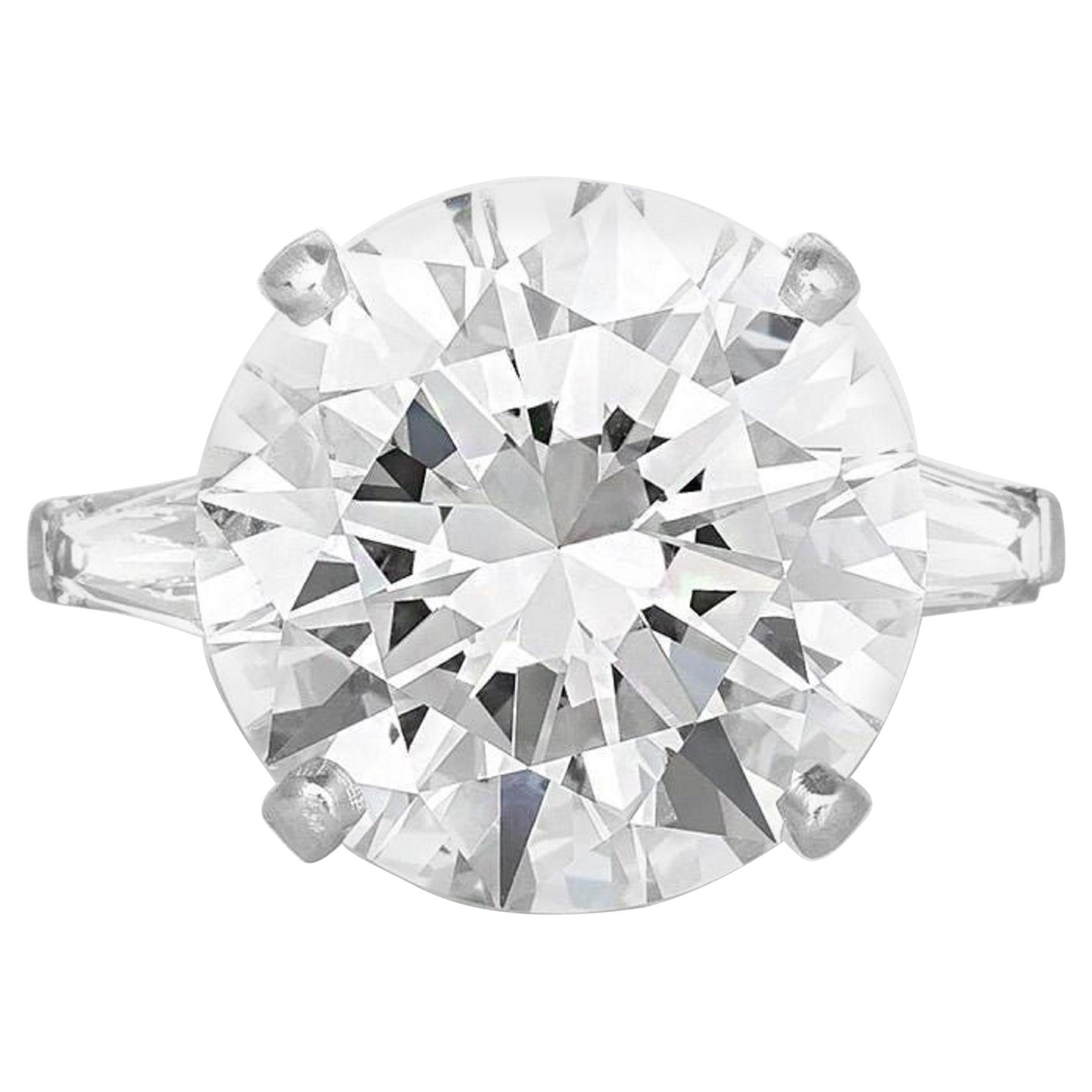 GIA Certified 8 'Main Stone' Carat Round Cut Diamond Ring