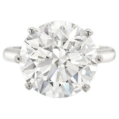 FLAWLESS GIA Certified 9.38 Carat Round Brilliant Cut Diamond Ring