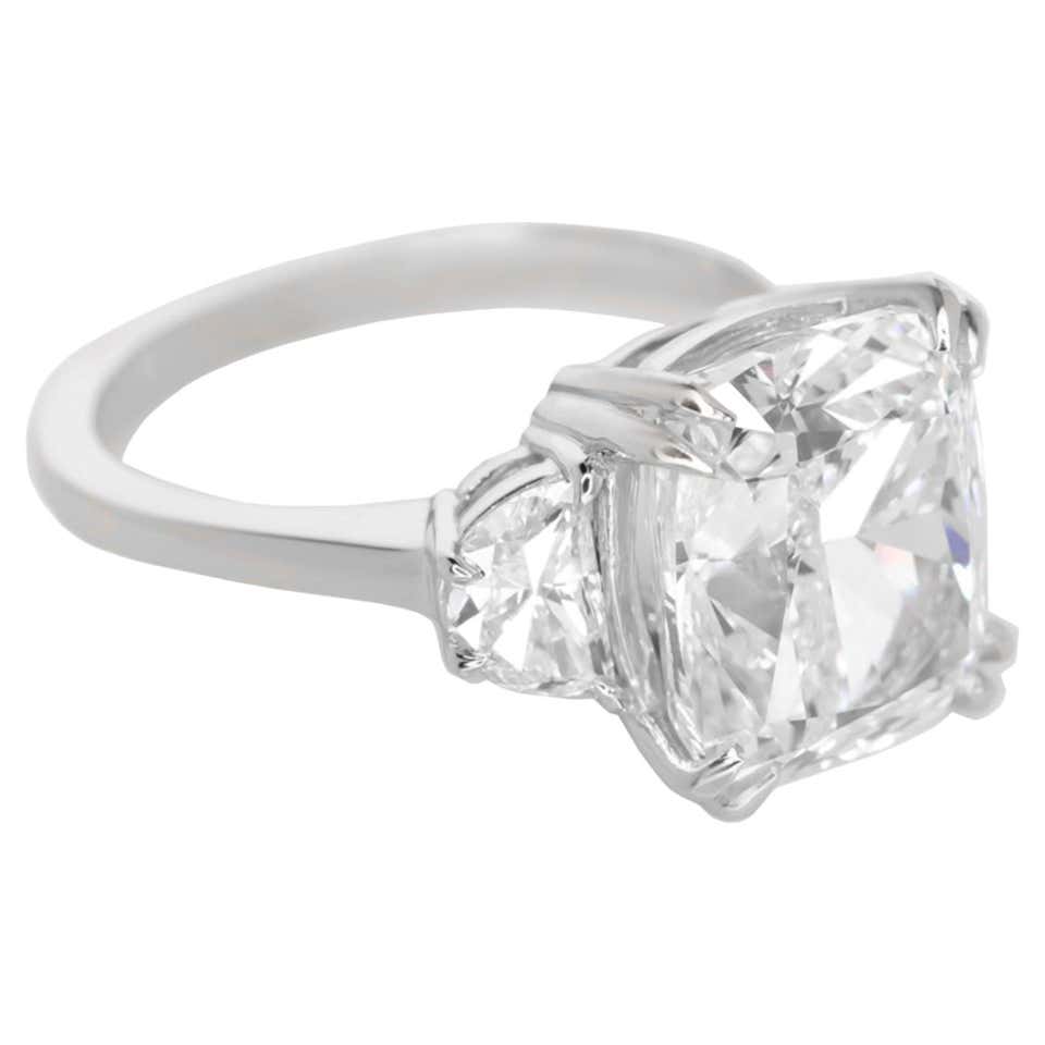 GIA Report Certified Rectangular Modified Brilliant Cut Diamond Ring, 1 ...