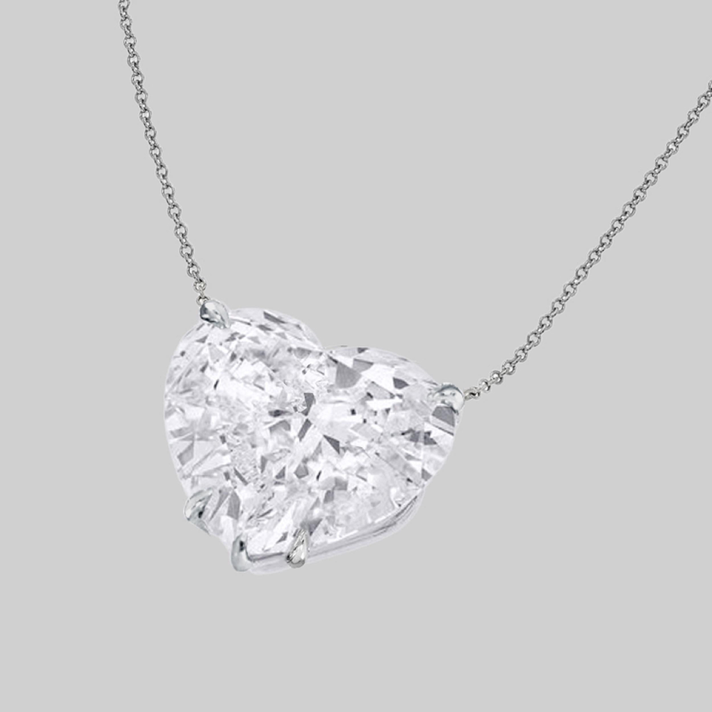 FLAWLESS GIA Certified Heart Shape 5.03 Carat Diamond Necklace