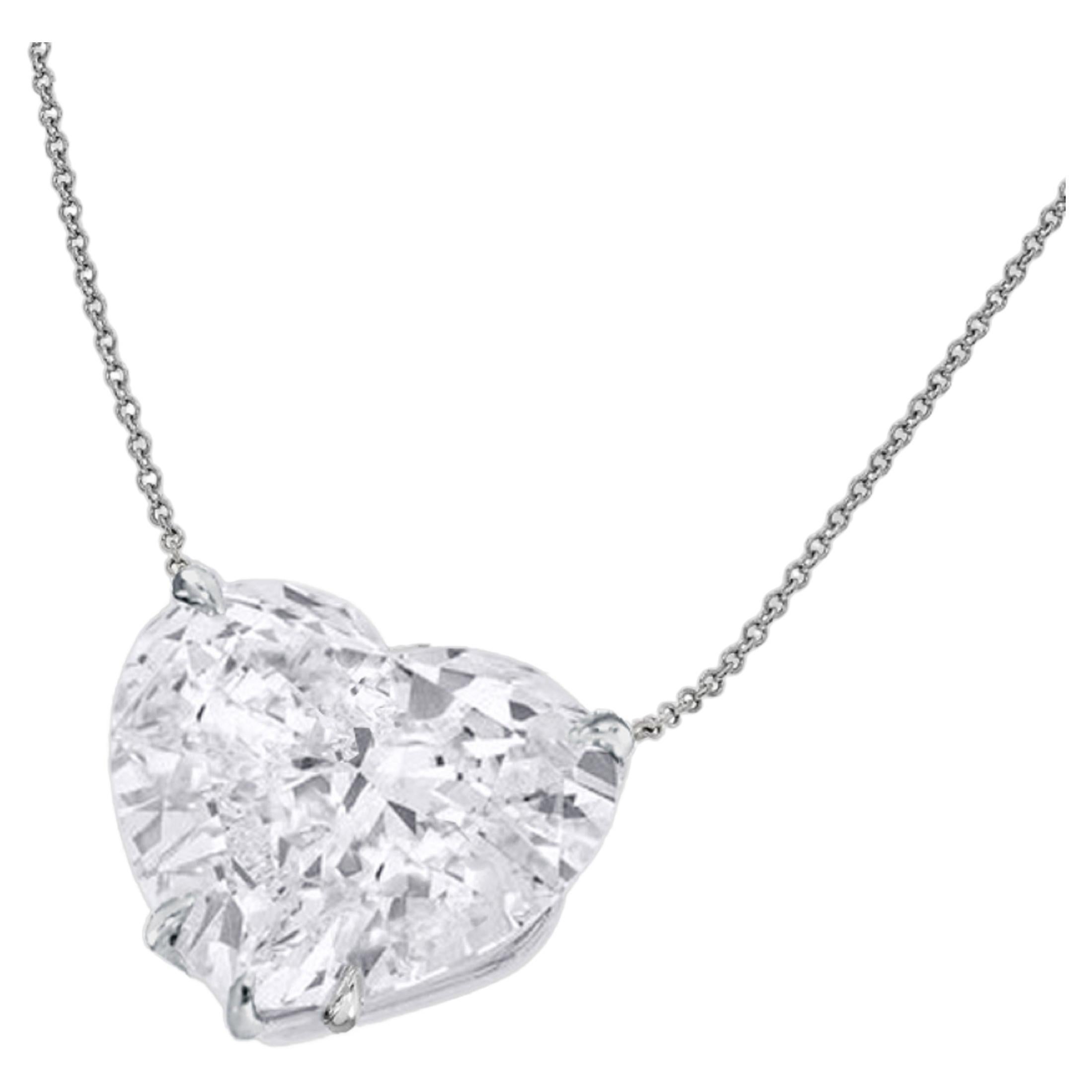 Flawless GIA Certified Heart Shape 5.03 Carat Diamond Necklace