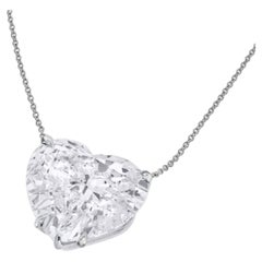 Collana di diamanti a forma di cuore da 5,03 carati, senza difetti e certificata GIA