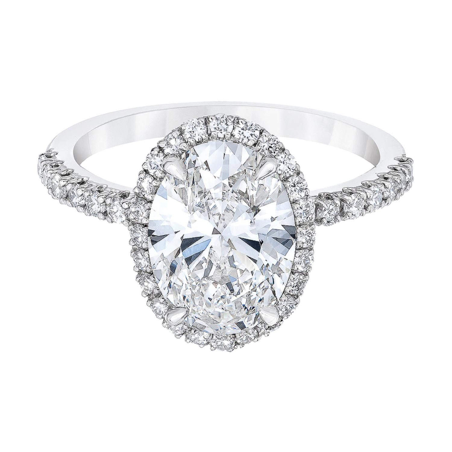 GIA Certified 1.50 Carat Oval Diamond Platinum Ring Excellent Polish