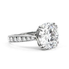 Flawless Golconda Type GIA Certified 4 Carat Round Brilliant Cut Diamond Ring