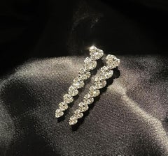 Flawless Heart Diamond 14K White Gold Drop Earrings