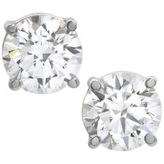 Flawless Type 2A GIA Certified 4.60 Carat Diamond Studs