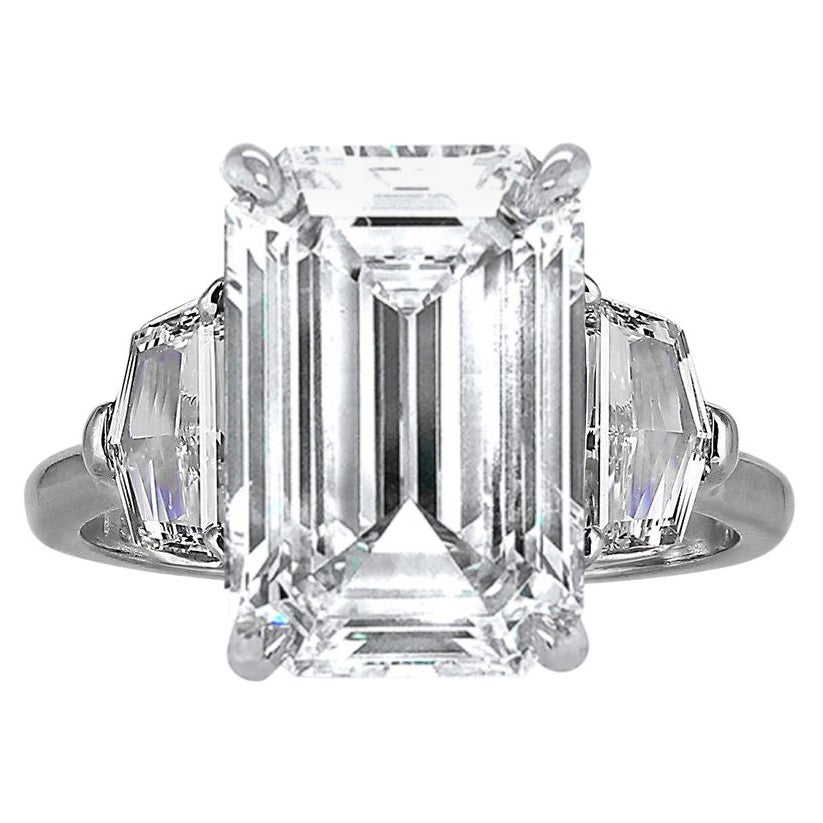 Flawless GIA Certified 6.18 Carat D Colour Diamond White Gold Ring For Sale  at 1stDibs
