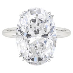 Flawless Type IIA 5.12 Carat Oval Diamond Platinum Ring Investment Grade