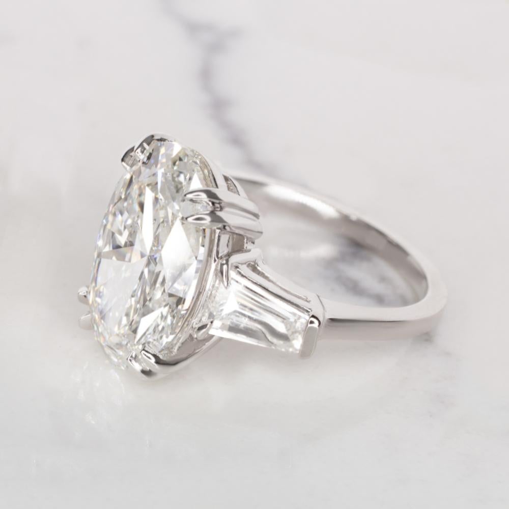 FLAWLESS Type IIA GIA Certified 5 Carat Oval Diamond Platinum Ring 