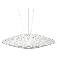 Lampada a sospensione Flax 150 in compensato di bambù verniciato su due lati, di David Trubridge
