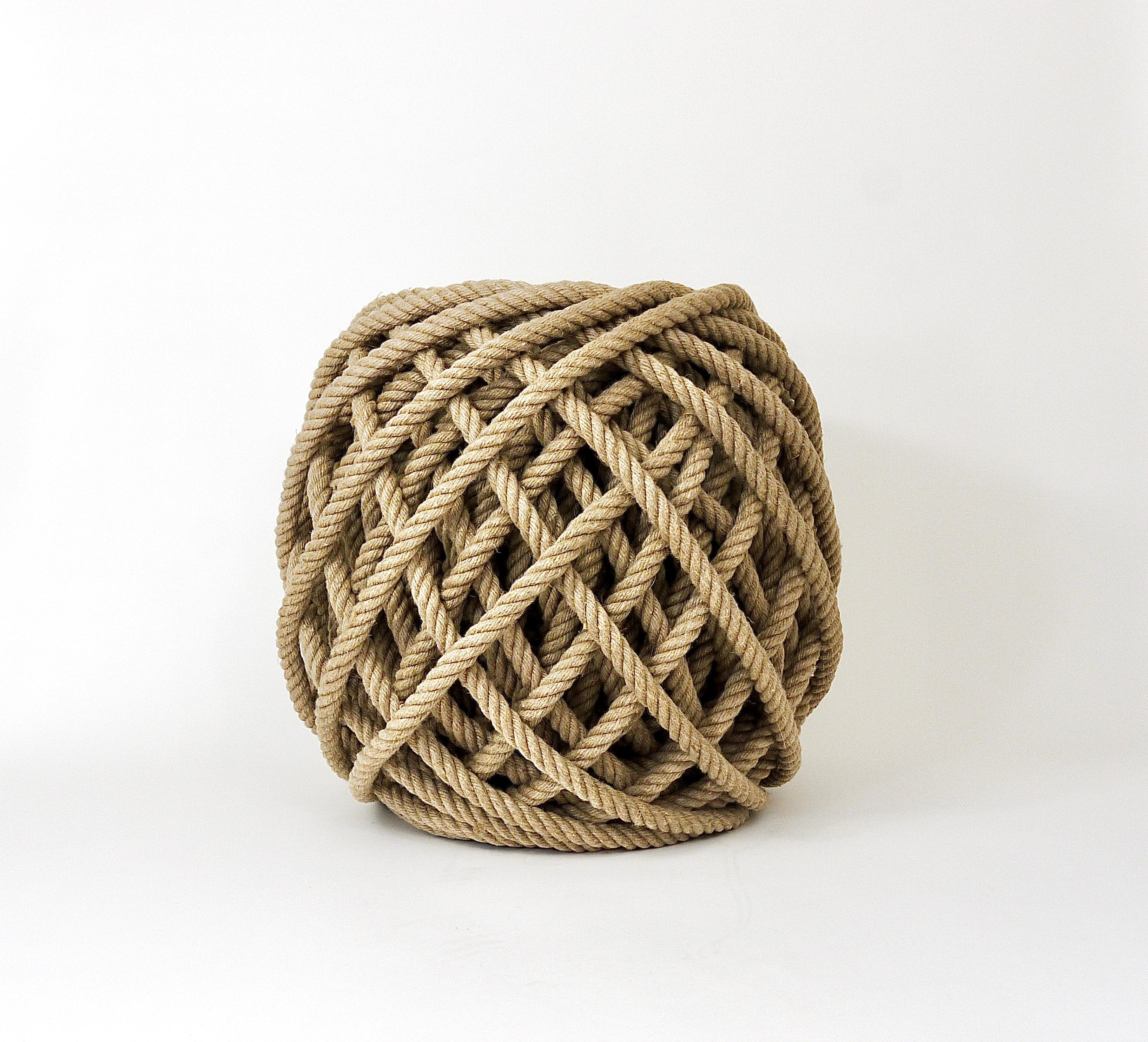 Flax Ottoman Rope Stool Pouf Tabouret by Christien Meindersma, Netherlands For Sale 3
