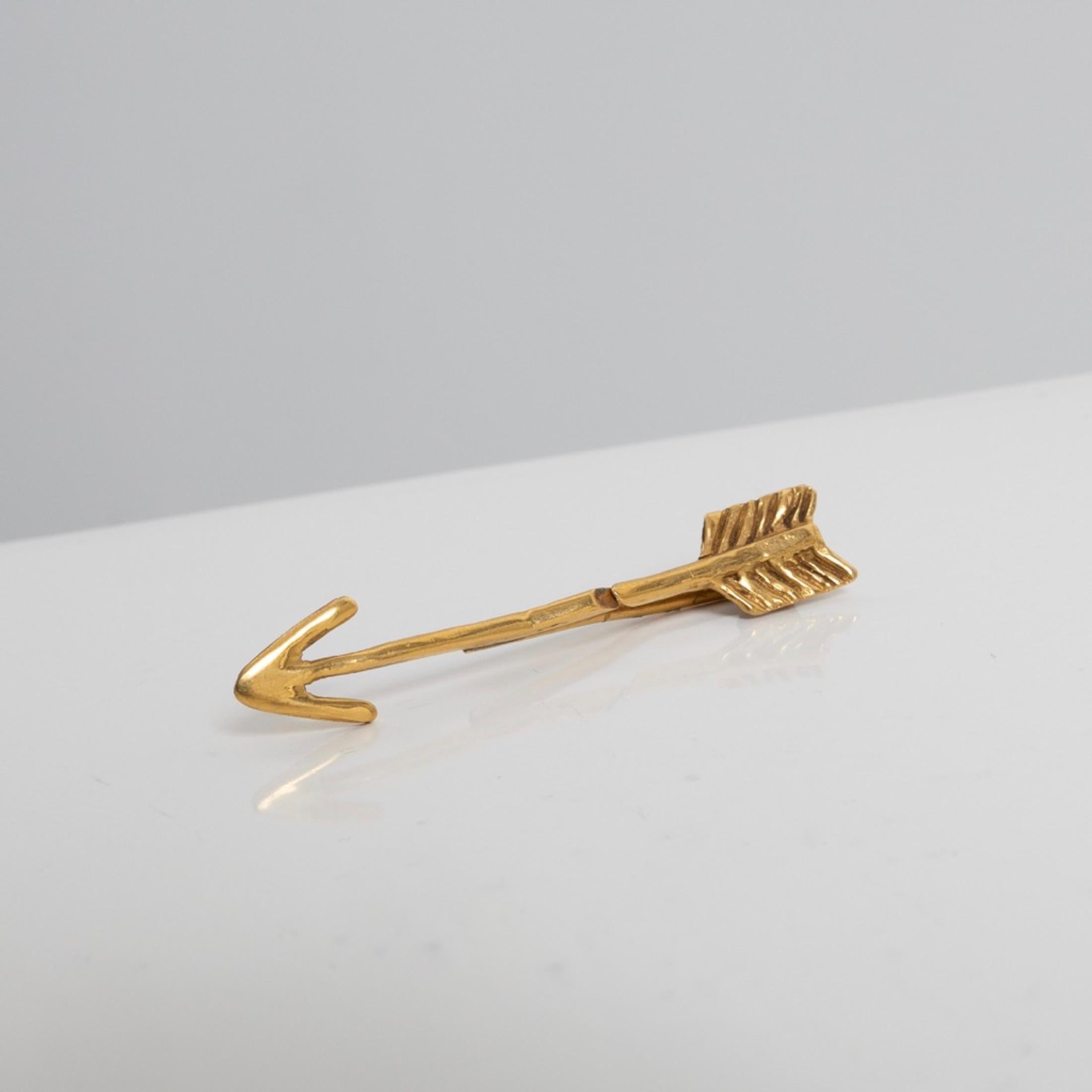 20ième siècle Flèche et Carquois de Line Vautrin, paire de boucles d'oreilles en bronze doré en vente