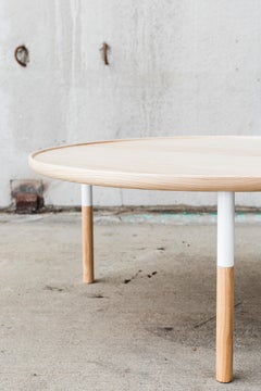 Fleco Coffee Table in Ash and White Steel