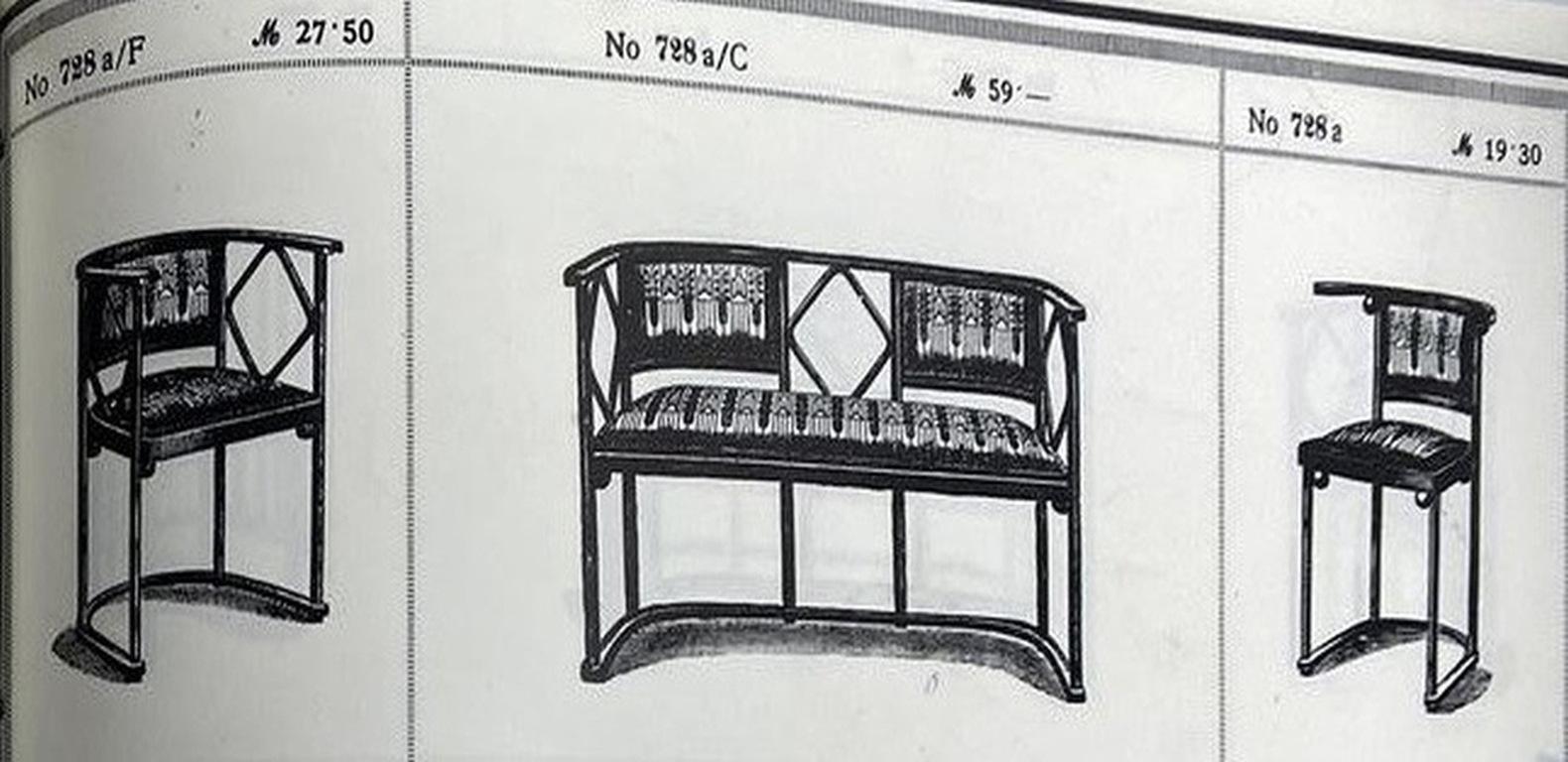 Fledermaus bench no.728 by arch.Josef Hoffmann For Sale 5