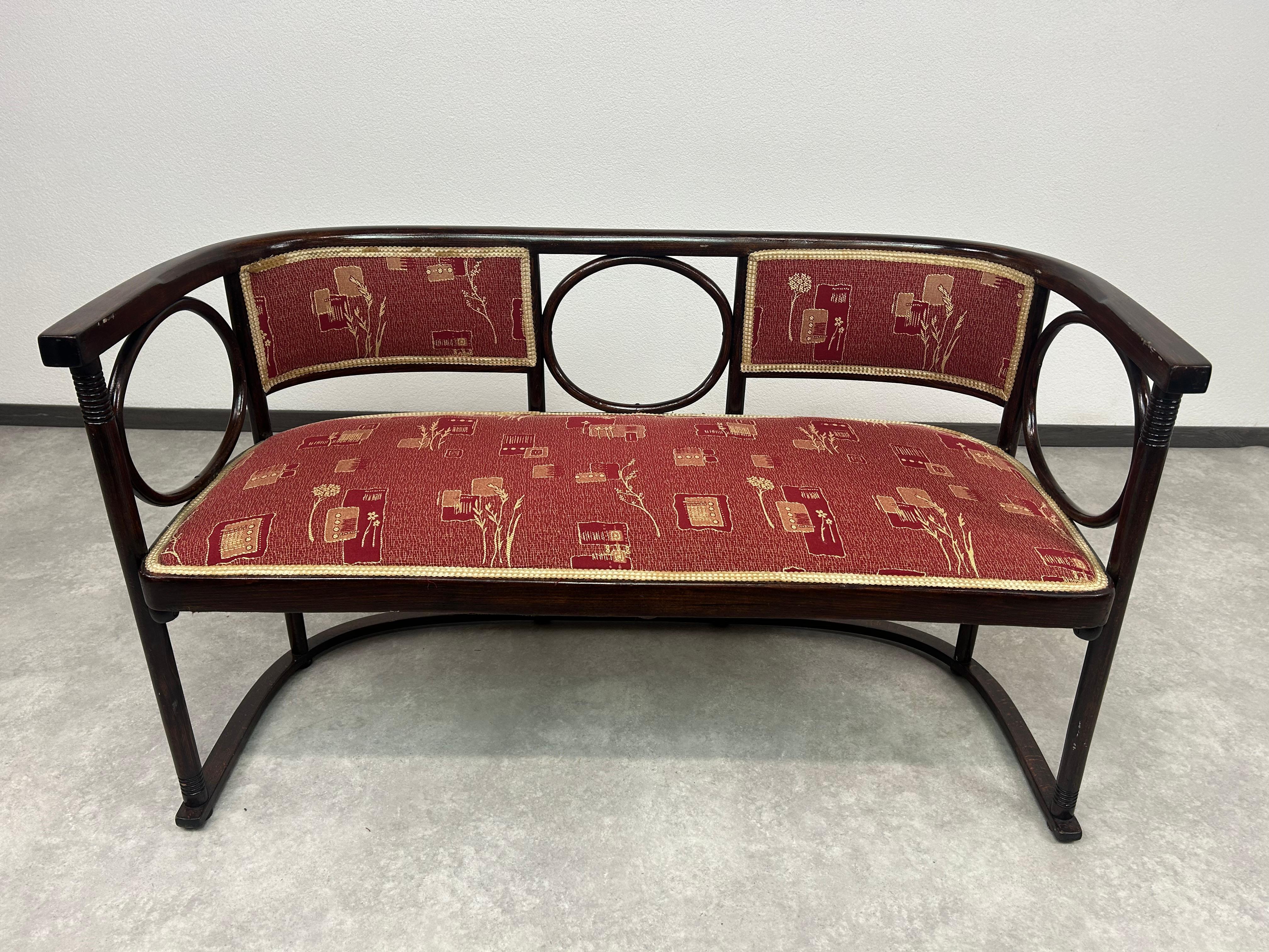 Fledermaus bench no.728 by arch.Josef Hoffmann in very nice original condition with signs of use.