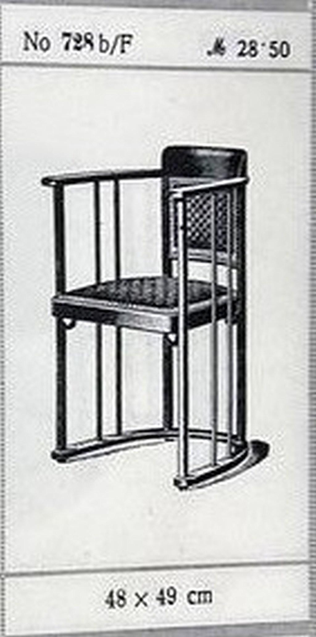 Fledermaus office chair no.728 by Josef Hoffmann for J&J Kohn For Sale 3