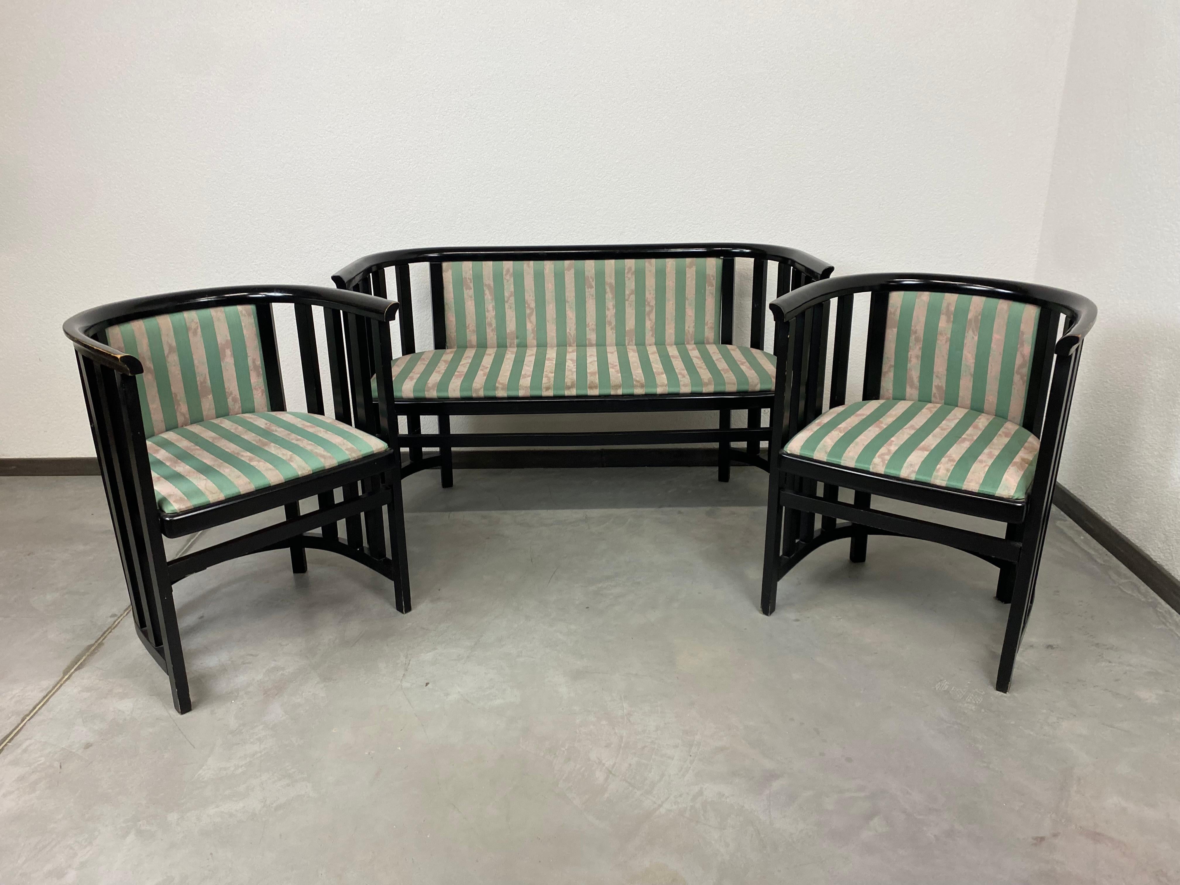 Fledermaus Seating Group by Josef Hoffmann Ex. by Wittmann Wien In Good Condition For Sale In Banská Štiavnica, SK