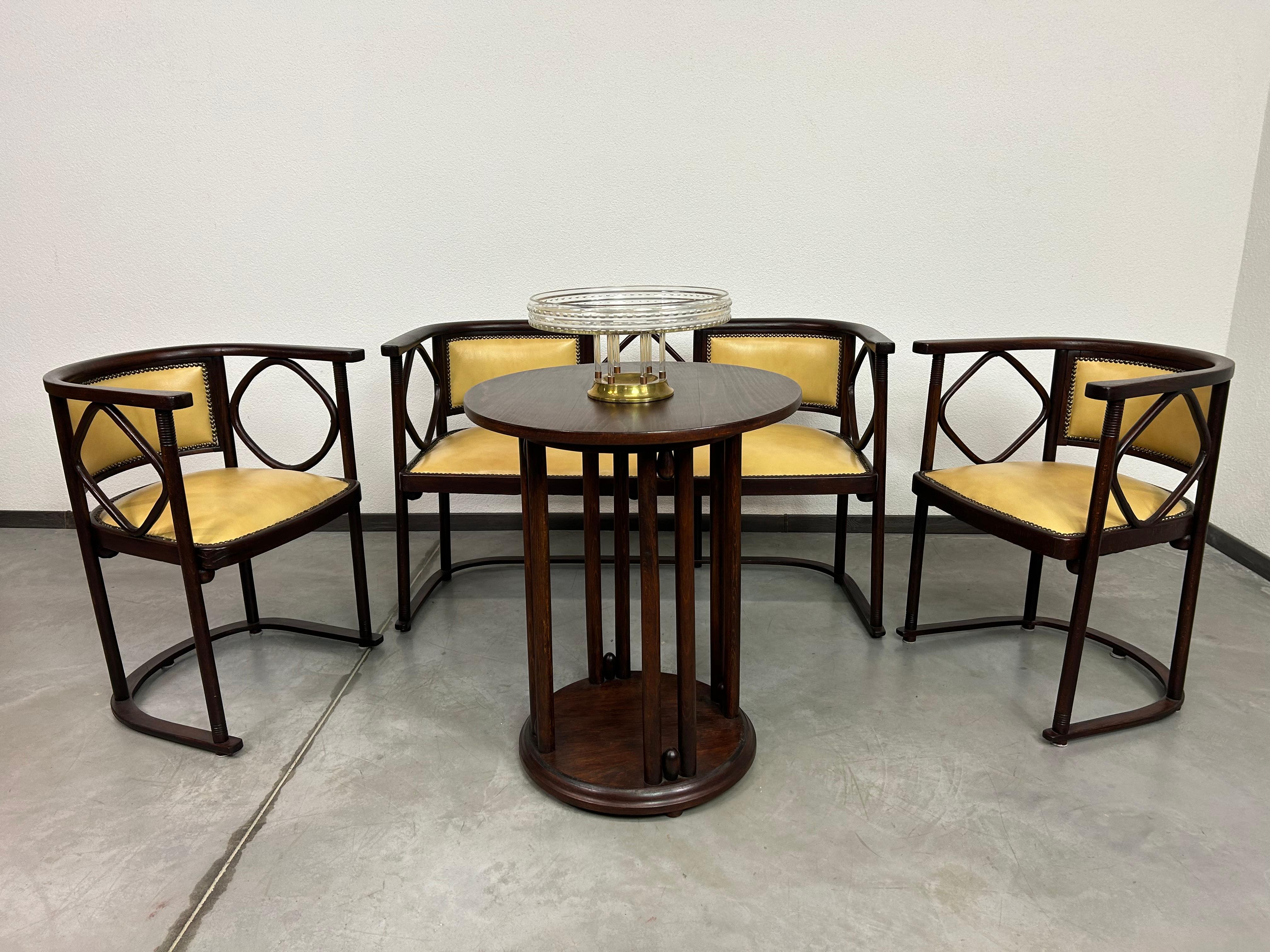 Sécession viennoise Groupe de sièges Fledermaus de Josef Hoffmann pour Jacob Josef Kohn en vente