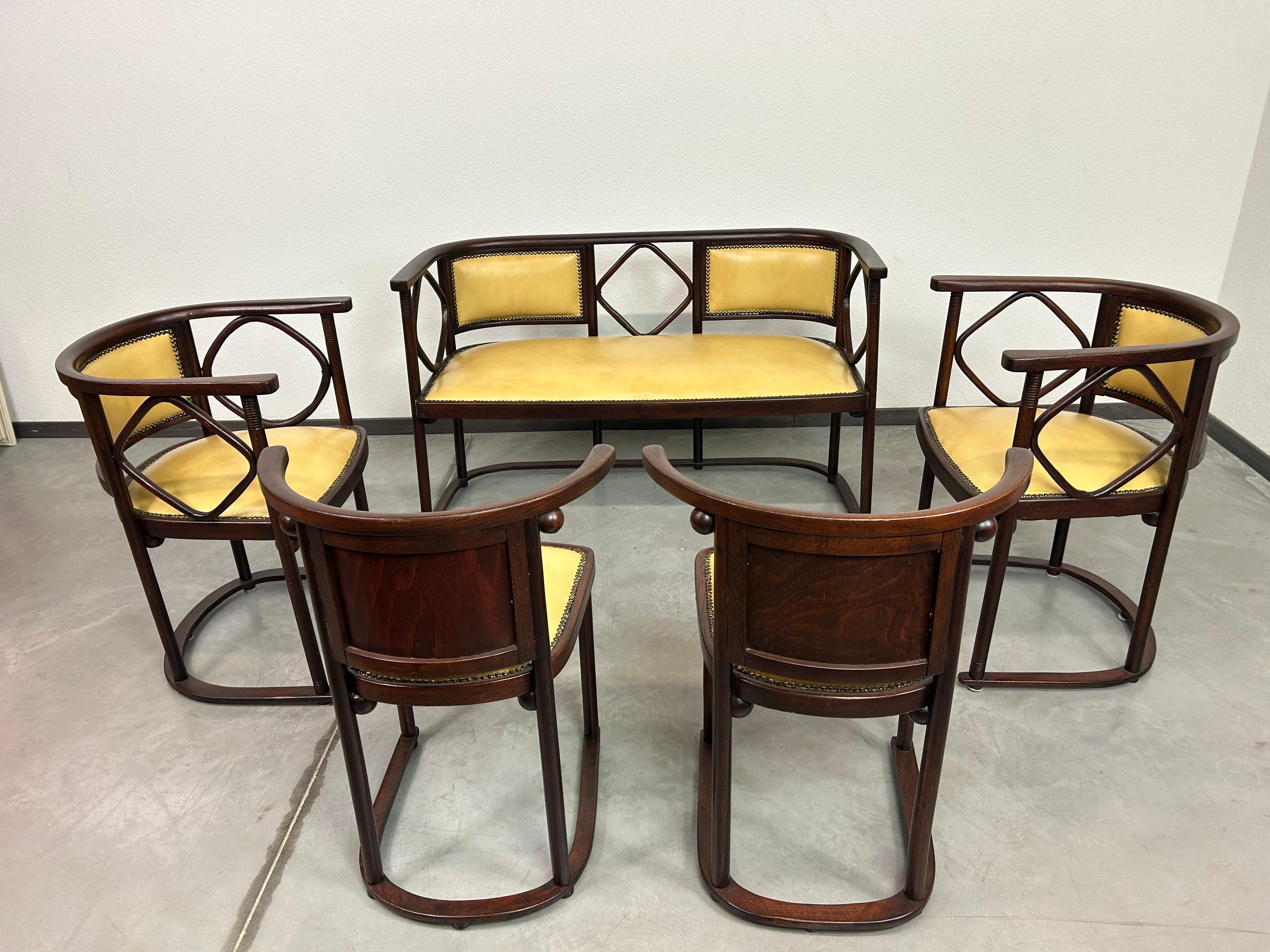 Tchèque Groupe de sièges Fledermaus de Josef Hoffmann pour Jacob Josef Kohn en vente
