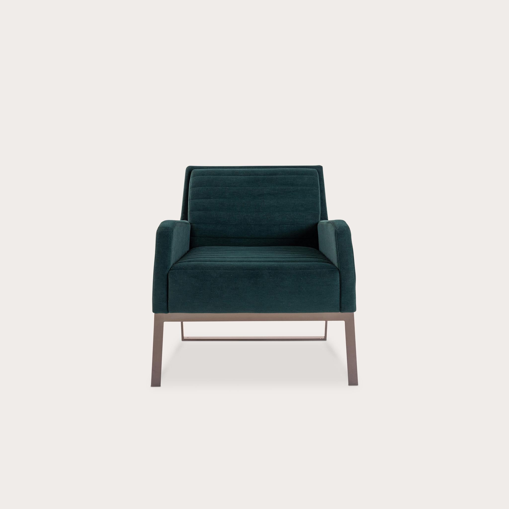 Sedia da salotto Fleet Street di Yabu Pushelberg con base in nickle nero lucido in vendita 1