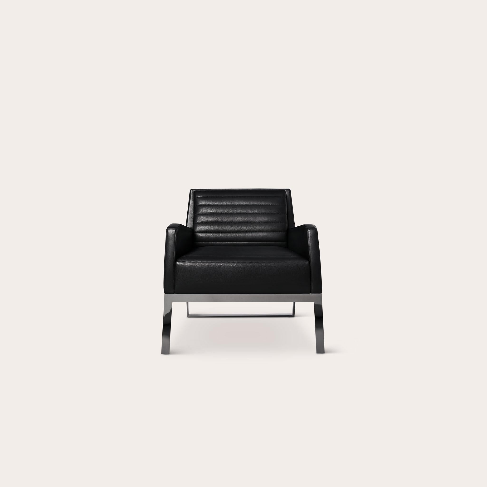 Sedia da salotto Fleet Street di Yabu Pushelberg con base in nickle nero lucido in vendita 2