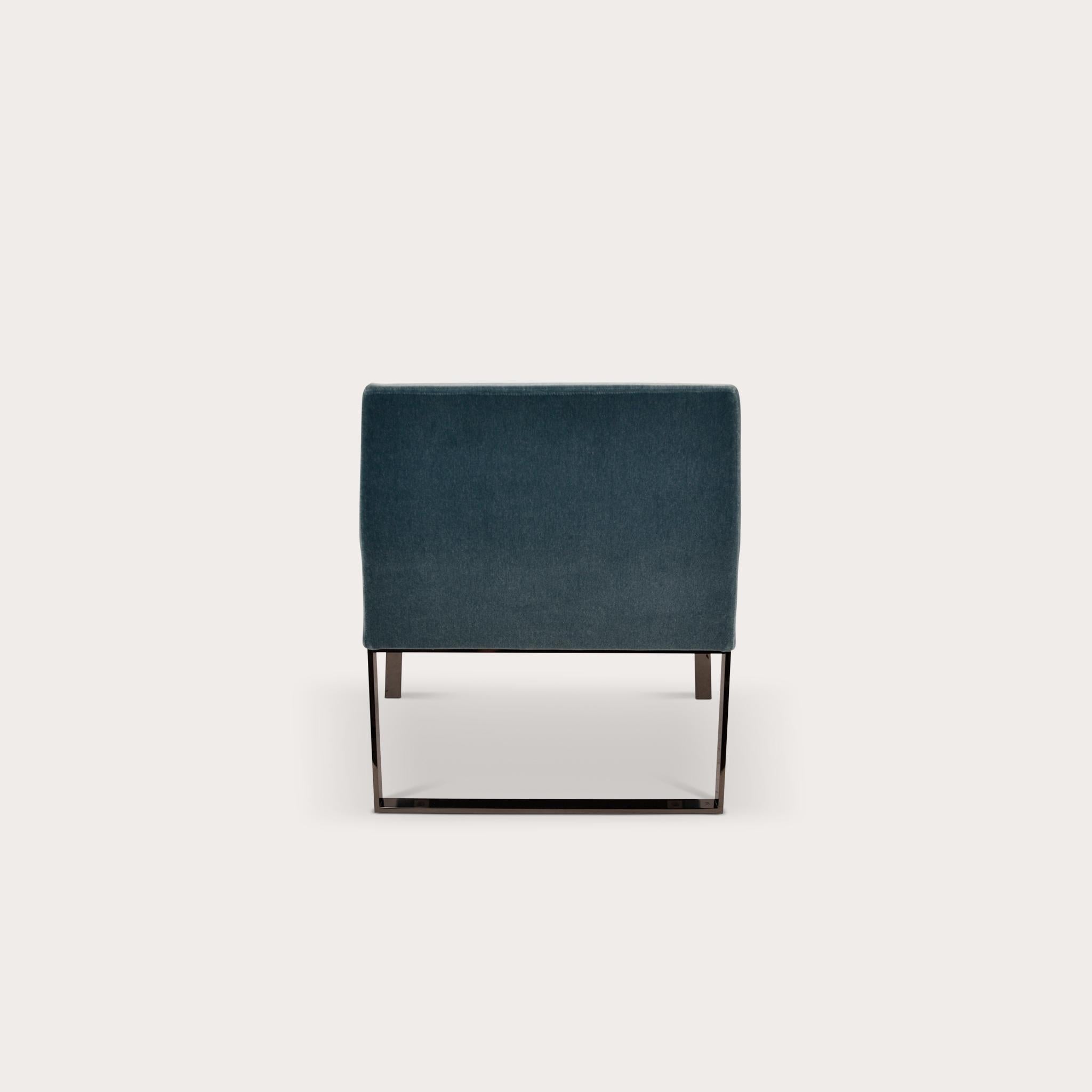 Sedia da salotto Fleet Street di Yabu Pushelberg con base in nickle nero lucido in vendita 4