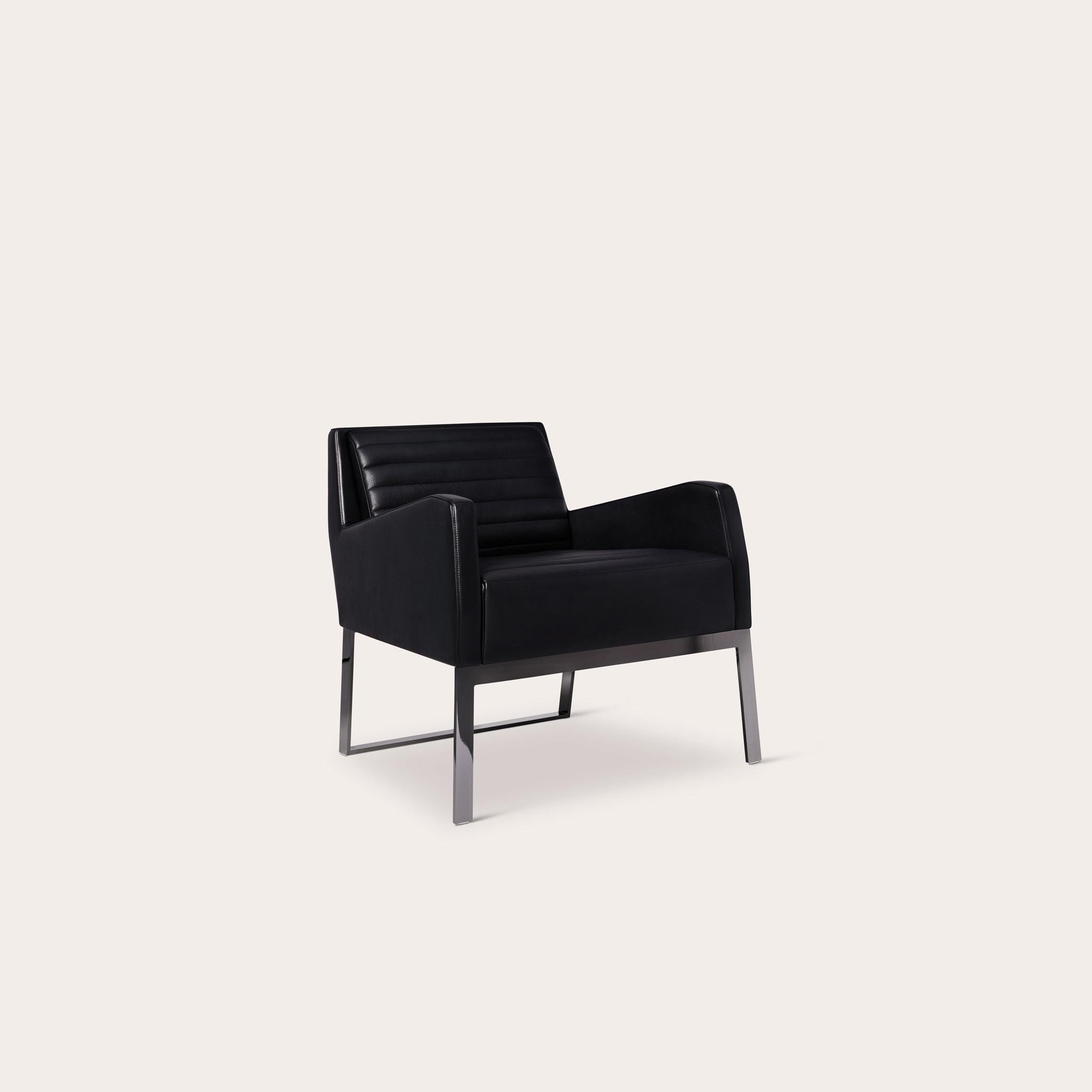 Sedia da salotto Fleet Street di Yabu Pushelberg con base in nickle nero lucido in vendita 5