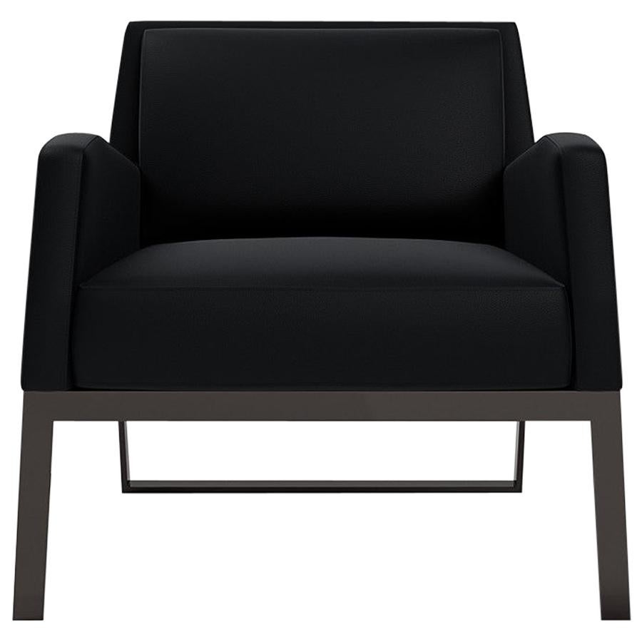 Fleet Street Lounge Chair by Yabu Pushelberg in Premium Leather For Sale