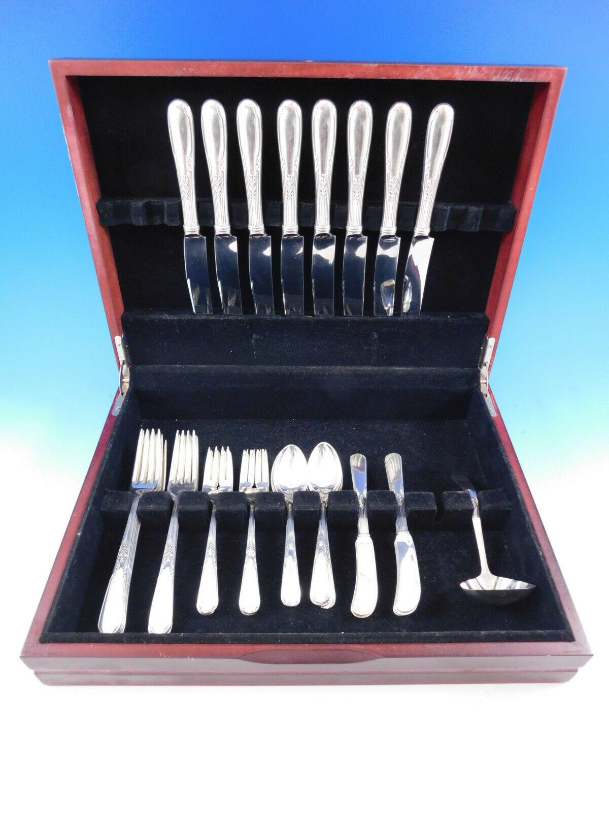 Dinner size Fleetwood by Manchester sterling silver flatware set - 41 pieces. This set includes:

8 dinner size knives, 9 5/8