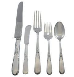 Used Fleetwood by Manchester Sterling Silver Flatware Service 8 Set 41 Pieces Dinner