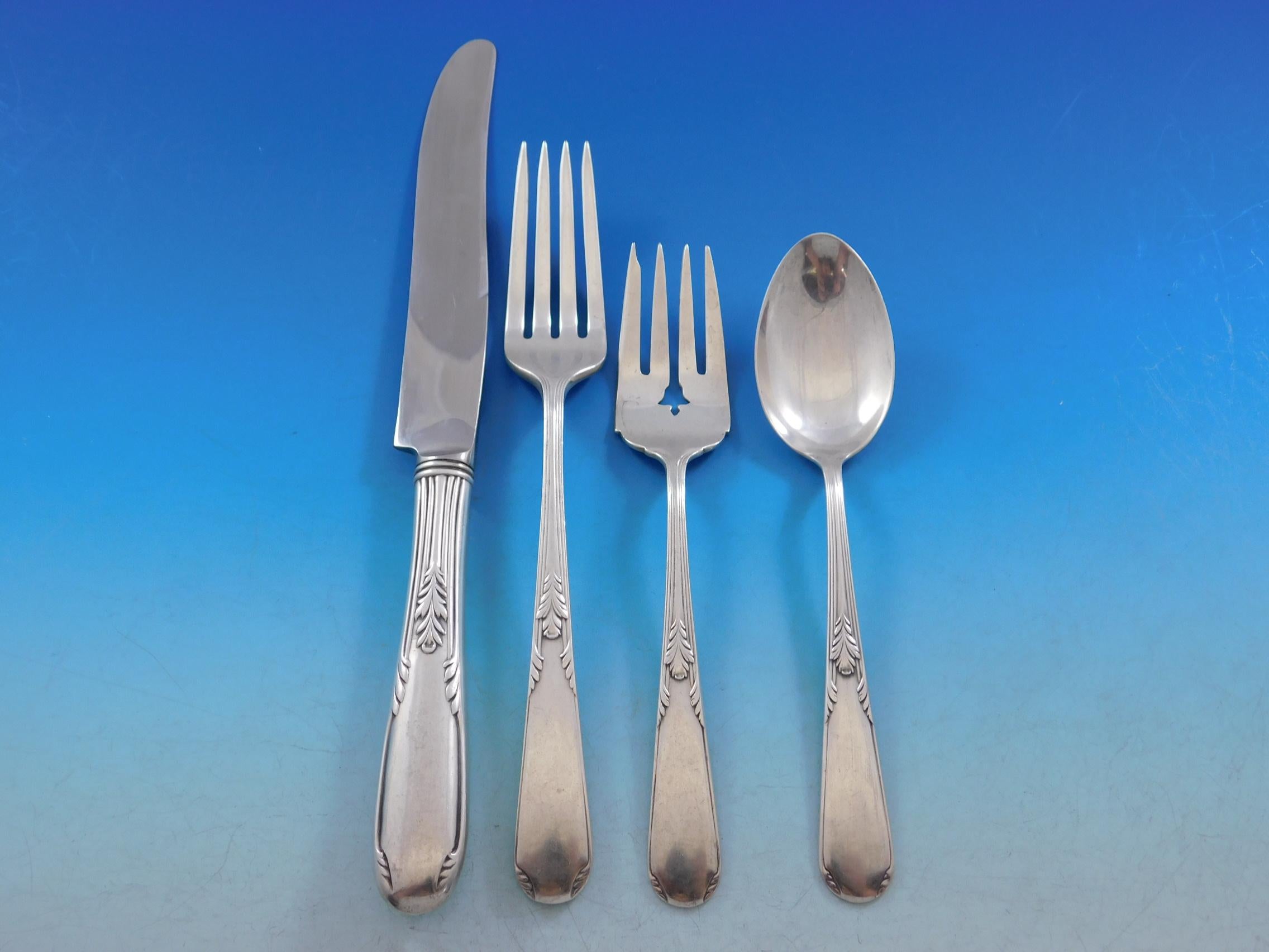 Fleetwood by Manchester Sterling Silver Flatware Service 8 Set 62 Pieces In Excellent Condition For Sale In Big Bend, WI