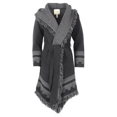 Fleetwood La Fringed Jacquard Knit Cashmere Cardigan Xsmall-small