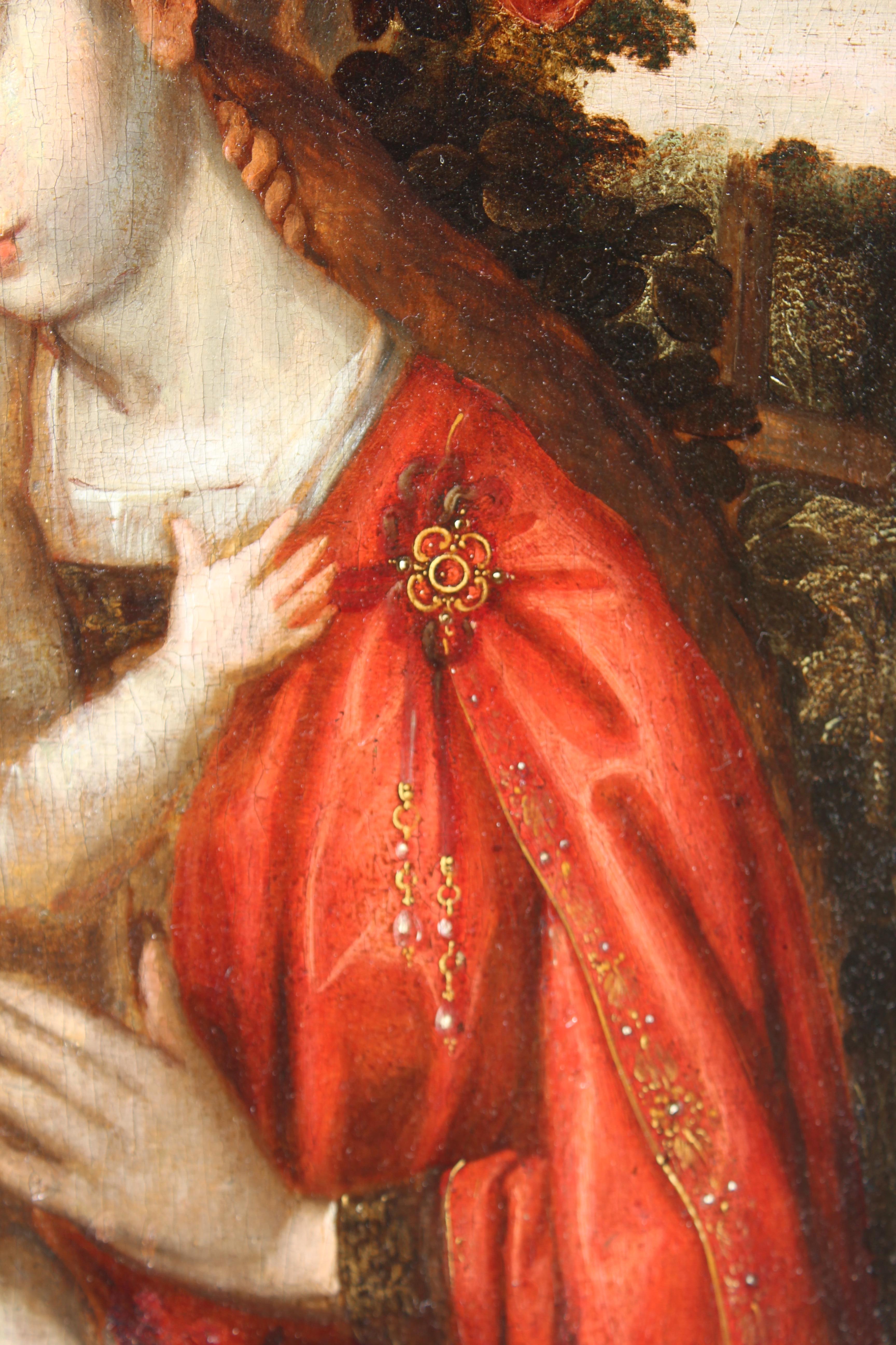 Madonna dans un jardin de roses, Flemish, 16e siècle en vente 4